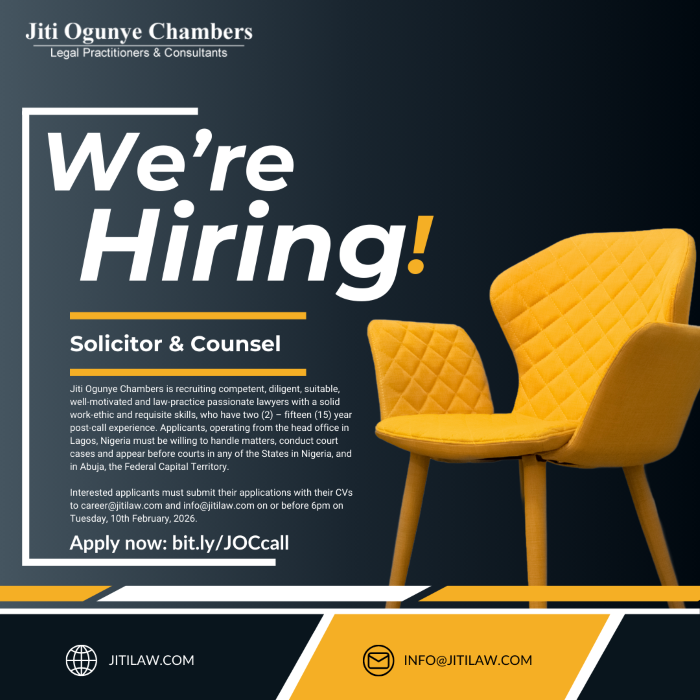 Call for application: Solicitor & Counsel